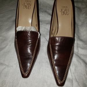 Joan and David leather mules